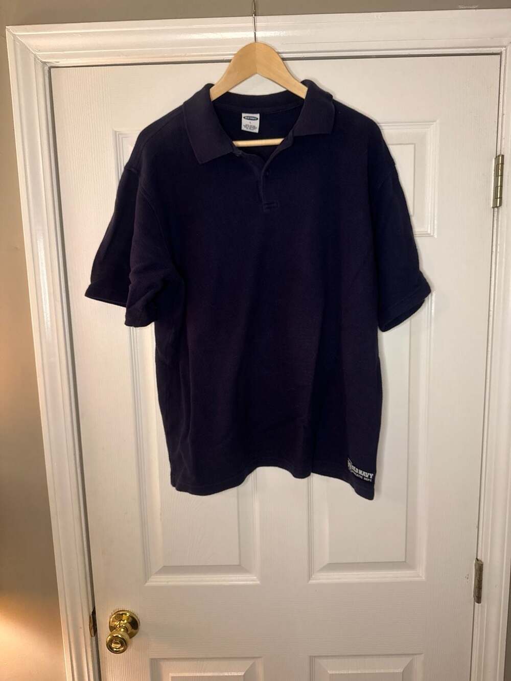 VTG Old Navy Athletic Dept Men's Navy Blue Pique Polo Shirt Size L